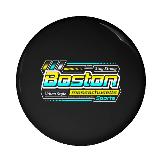 Boston Massachusetts Design Urban Style Pin Buttons