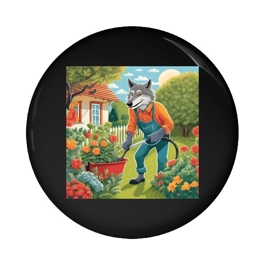 The Lone Wolf Tends His Garden Pin Buttons