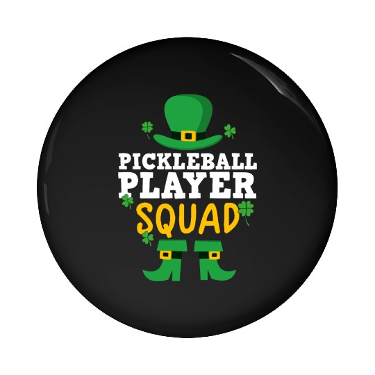 Pickleball Player St Patrick's day shamrock Pin Buttons