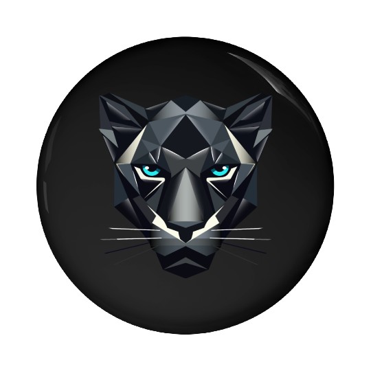 Geometric Black Panther - Power and Elegance Pin Buttons