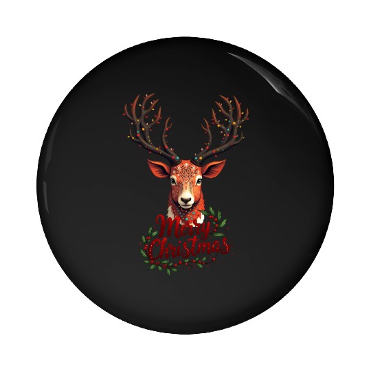 Artistic Reindeer – Modern Christmas Pin Buttons
