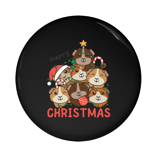 Guinea Pig Christmas Tree Merry Christmas Pin Buttons