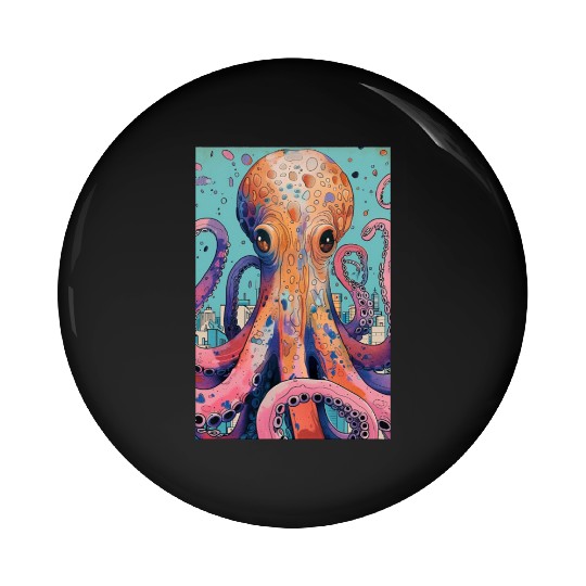 Giant Octopus Pin Buttons