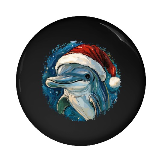 Dolphins Christmas Pin Buttons
