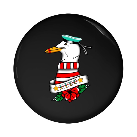 Hero Seagull Tattoo Pin Buttons