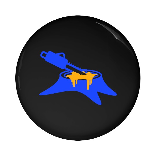 Chainsaw Tree Felling Lumberjack Forest Stump Wood Pin Buttons