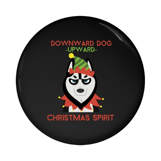 Downward Dog, Upward Christmas Spirit Pin Buttons