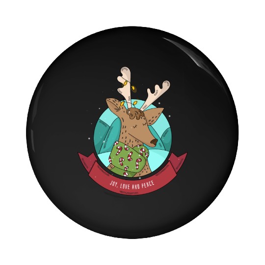 Cozy Reindeer Christmas Cheer Pin Buttons