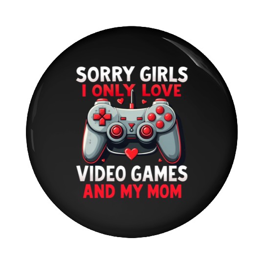 Valentines Day Boys kids Mom Son Video Games Gamer Pin Buttons