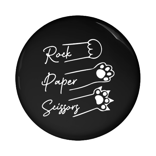 Rock Paper Scissors Cute cat lover Pin Buttons