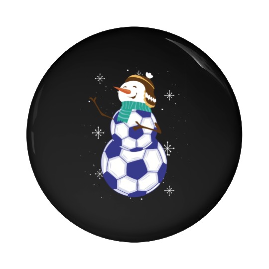 Snowman Soccer Winter Wonderland Fun Pin Buttons