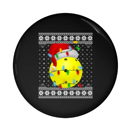 Pickleball Christmas Pin Buttons