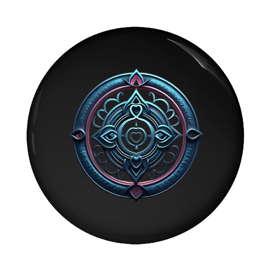 Sacred Heart Mandala Pin Buttons