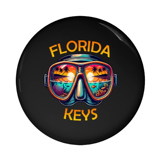 Florida Keys Diving Beach Sunset Pin Buttons