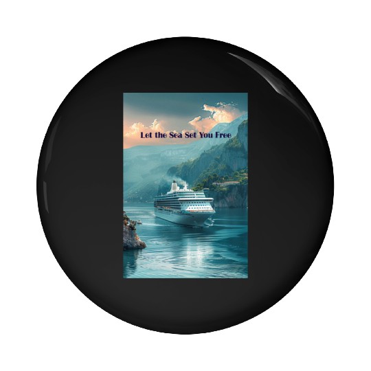 cruise ship Let the Sea set you free Pin Buttons