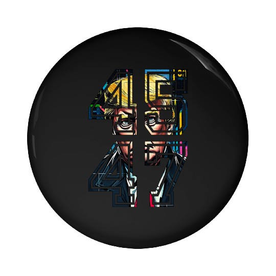 Trump 45 47 | Pop Art | American President Pin Buttons