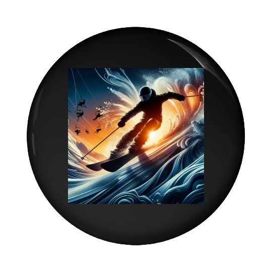 Snowy Thrills: Winter Sports Pin Buttons