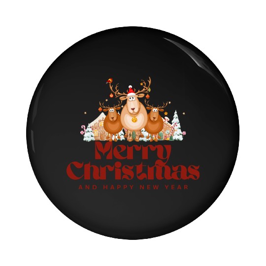 Reindeer & Holly Pin Buttons