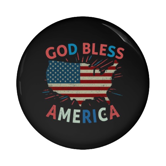 God Bless America Pin Buttons Design