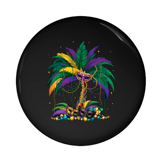 Jester Mask Carnival Mardi Gras Pin Buttons