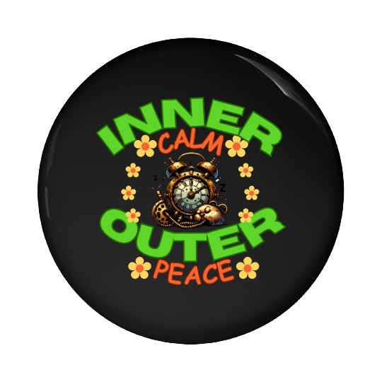 Inner calm outer peace calm yoga saying Pin Buttons