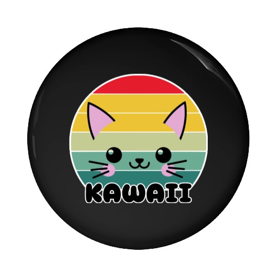 Kawaii Cat Face, Cat Lovers Pin Buttons