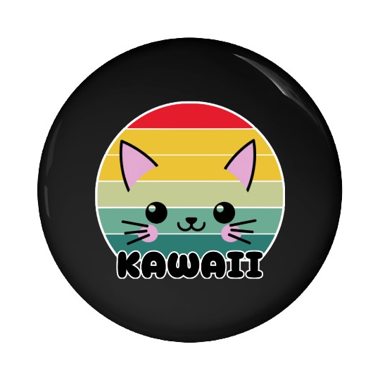 Kawaii Cat Face, Cat Lovers Pin Buttons