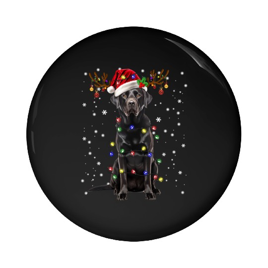 Black Lab Labrador Christmas Tree Light Pin Buttons