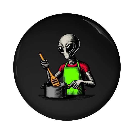 Grey Alien Cook Pin Buttons