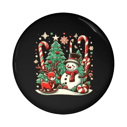 Vintage Christmas Cheer Pin Buttons
