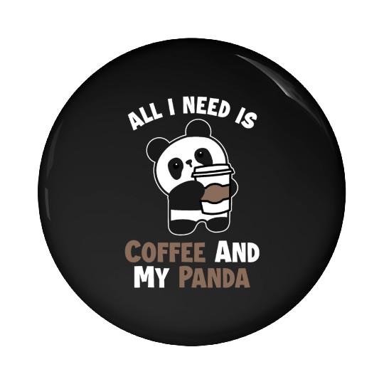 Coffee and my Panda Panda Bear Friend Lover Giant Pin Buttons