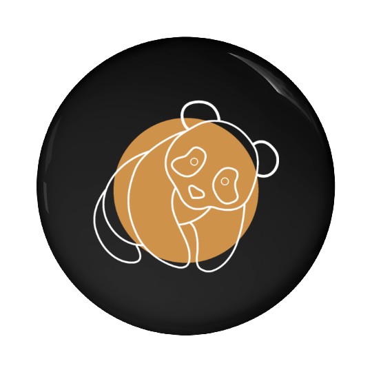 Lineart Panda Bear Ailuropoda Melanoleuca Friend Pin Buttons