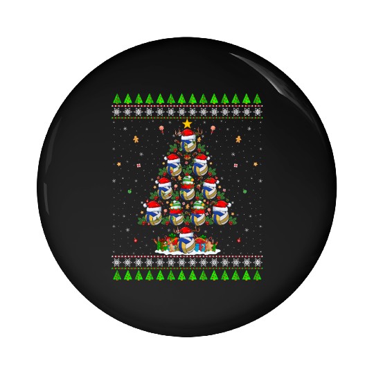 Volleyball Christmas Tree Pin Buttons