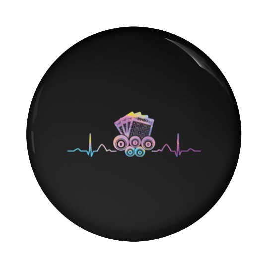 Bingo Cards Heartbeat EKG Bingo Pin Buttons