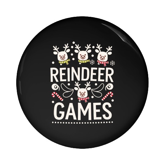 Playful Holiday Reindeer Cute Pin Buttons