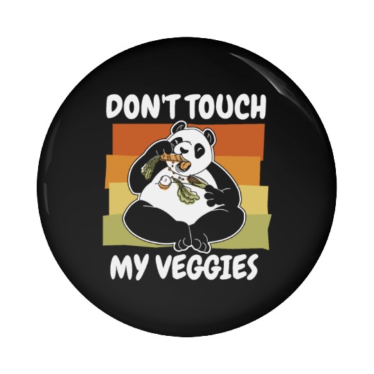 Don't Touch My Veggies Panda Bear Friend Lover Pin Buttons