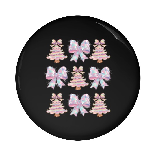 Christmas Coquette Bow, Merry Christmas Pin Buttons