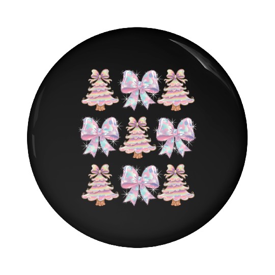 Christmas Coquette Bow, Merry Christmas Pin Buttons