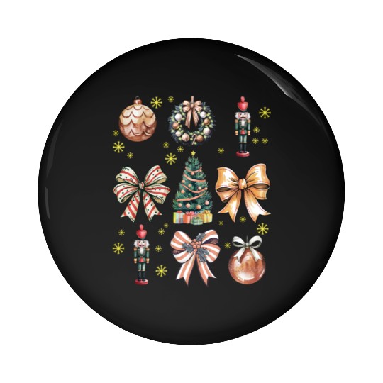 Christmas Coquette Bow, Cute Christmas Tree Pin Buttons