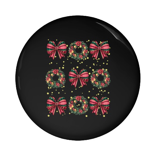 Christmas wreath, Christmas Coquette Bow Pin Buttons