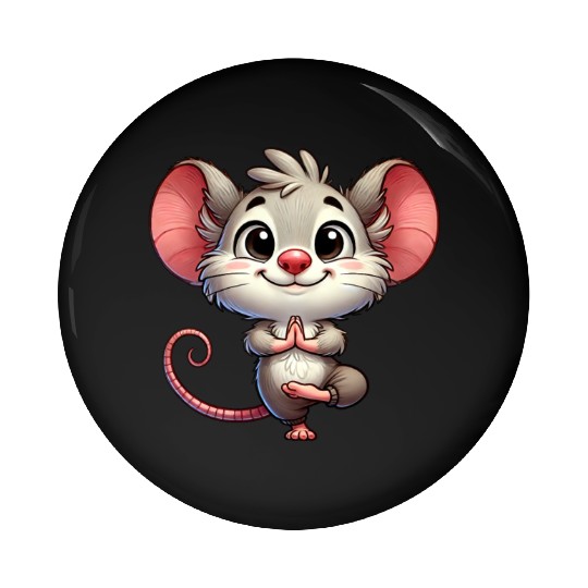 Mouse Yoga Meditation Zen Relaxation Workout Pin Buttons