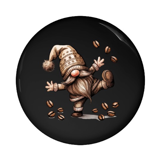 Funny Gnomes, Retro Christmas Pin Buttons