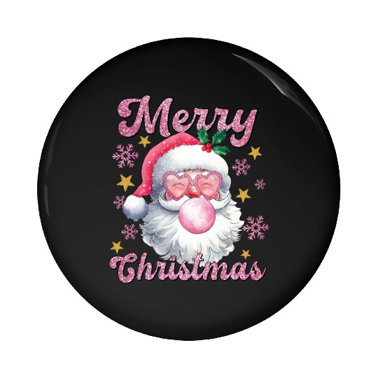 Merry Christmas, Christmas Vingtage, Preppy Santa Pin Buttons