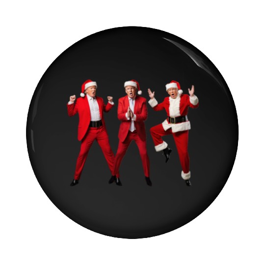 Funny Trump Santa Dance Patriotic Christmas Pajama Pin Buttons