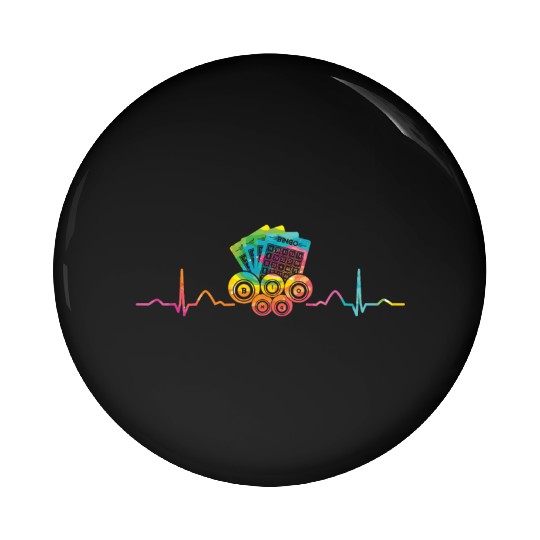 Bingo Cards Heartbeat EKG Bingo Pin Buttons