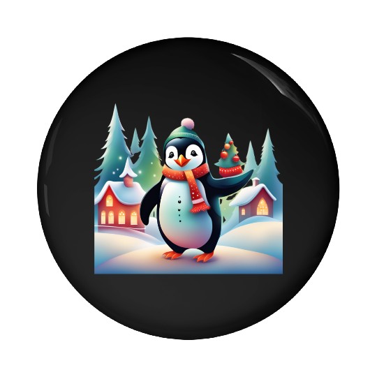 Christmas Merry Christmas For Gift Penguin Snowman Pin Buttons