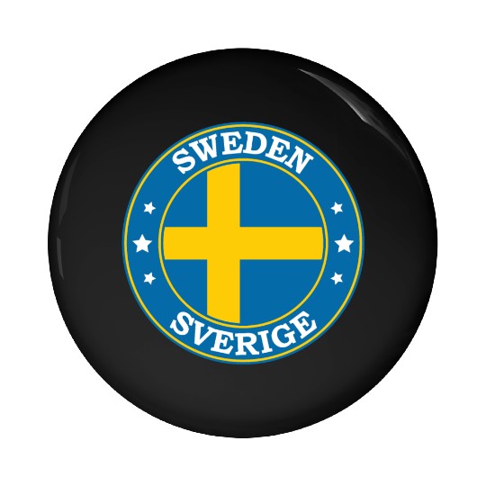 Sweden Flag Round Circle Emblem Pin Buttons