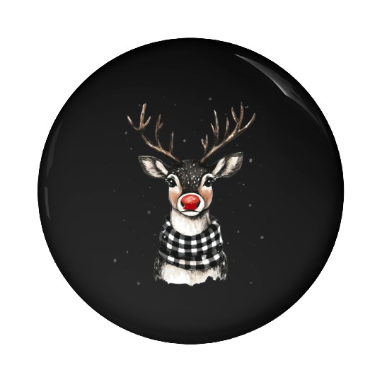 Christmas Deer, Reindeer Cute Pin Buttons