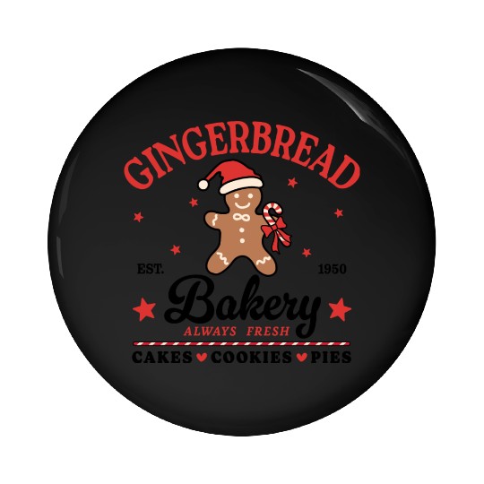 Gingerbread Christmas, Christmas Vintage Pin Buttons