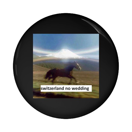 horse switzerland no wedding Pin Buttons